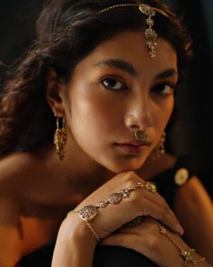 Silver Gold Oxidised Goldplated Hathphool Thar 5