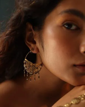 Silver Gold Oxidised Goldplated Hoop Earrings Thar 5