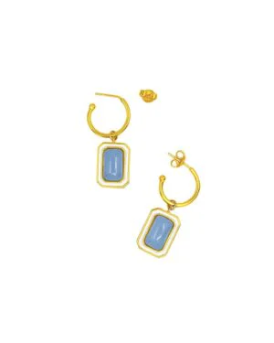Silver Goldplated C Hoop Earrings Blue Tranquil 1 1