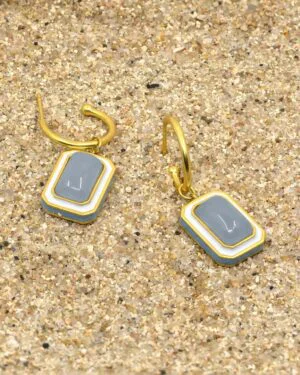 Silver Goldplated C Hoop Earrings Blue Tranquil 3