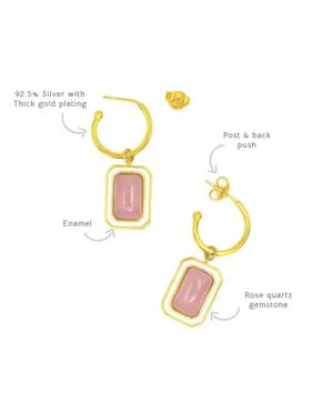Silver Goldplated C Hoop Earrings Pink Tranquil 2