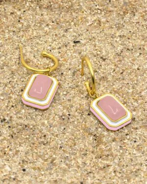 Silver Goldplated C Hoop Earrings Pink Tranquil 3