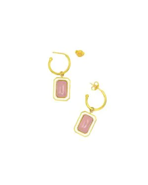 Silver Goldplated C Hoop Earrings Pink Tranquil 4