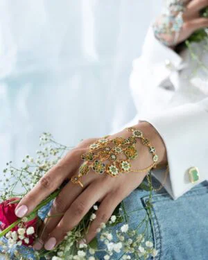 Silver Goldplated Hathphool Pastel Blue Gul 2