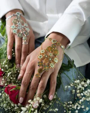 Silver Goldplated Hathphool Pastel Blue Gul 3