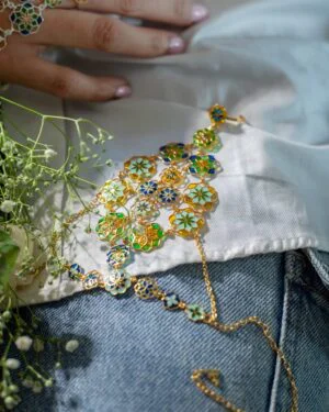 Silver Goldplated Hathphool Pastel Blue Gul 4