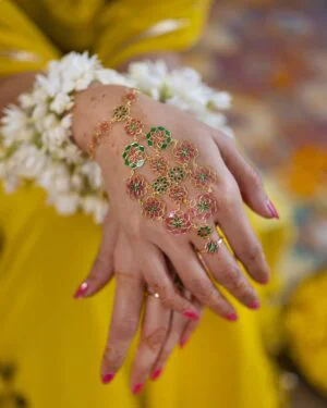 Silver Goldplated Hathphool Pink Gul 6