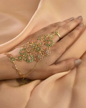 Silver Goldplated Hathphool Pink Gul 7 1