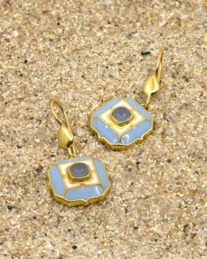 Silver Goldplated Hook Earrings Blue Tranquil 5