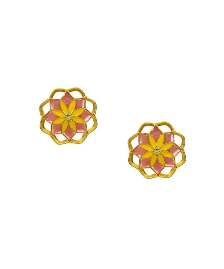 Gul Kusum Stud Earrings Pink