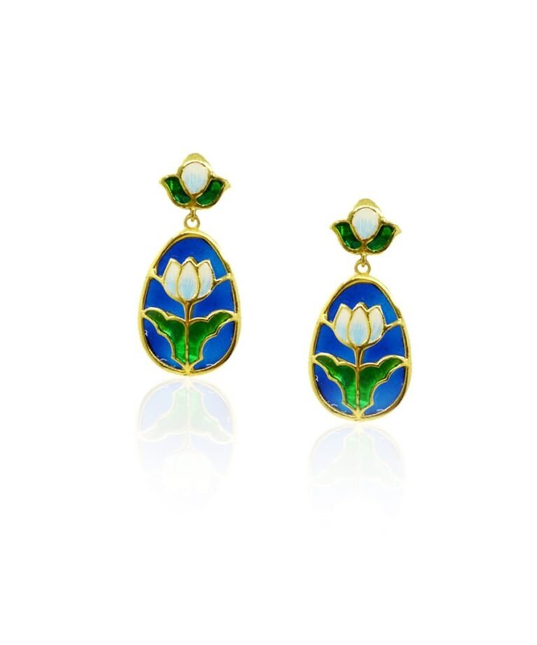Aks Lotus Earrings Blue