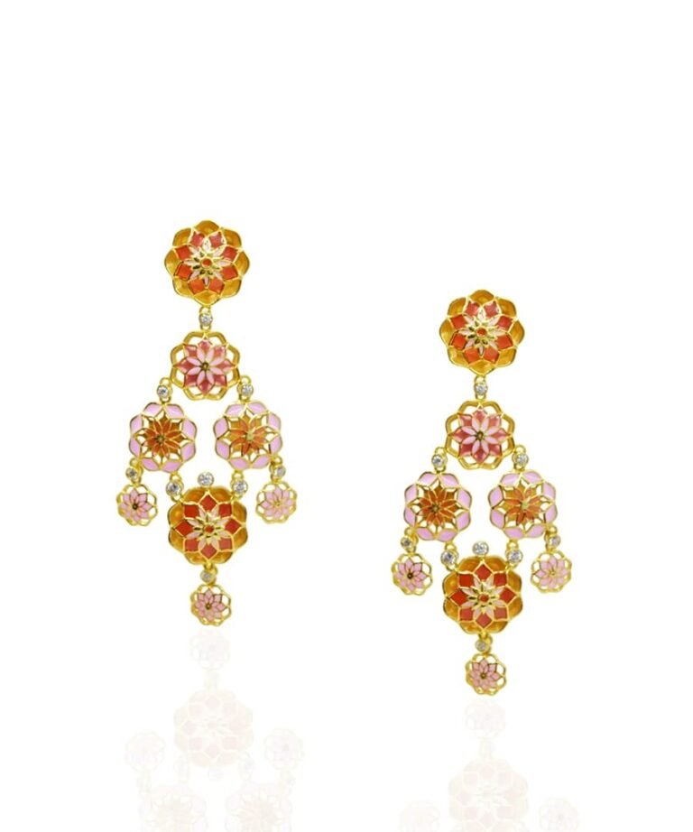 Pastel Pink Small Phool Earrings