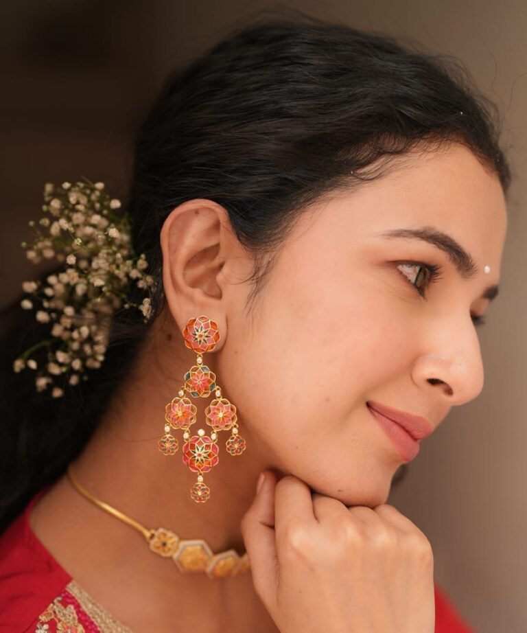 Pink Small Phool Earrings