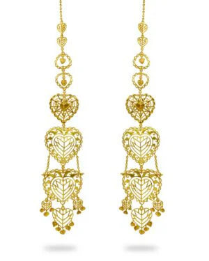 Silver Goldplated Rakaan Long Earrings 2