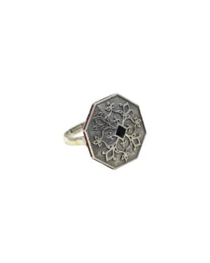 Silver Oxidised Adjustable Ring Goonj 1 1