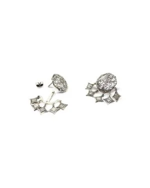 Silver Oxidised Tarnishfree Charm Stud Earrings Thar 2