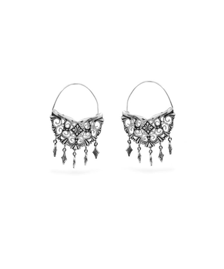 Silver Bali Hoop Earrings