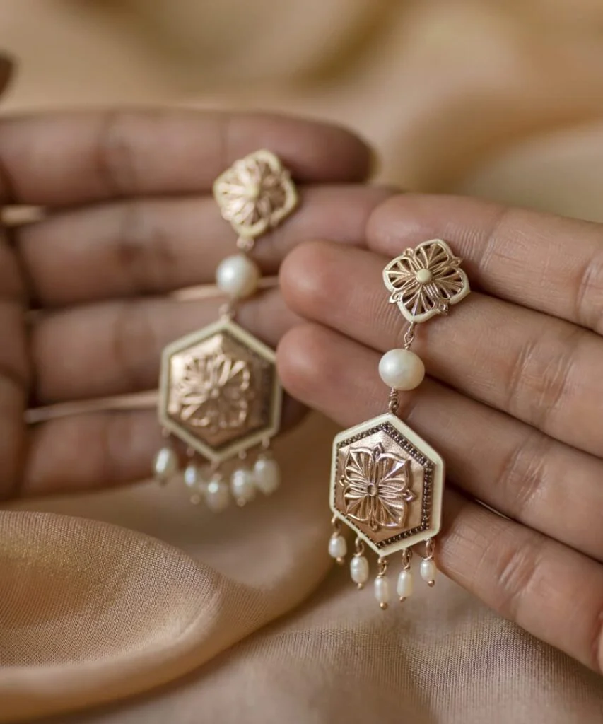 Magnolia Long Earrings Rosegold