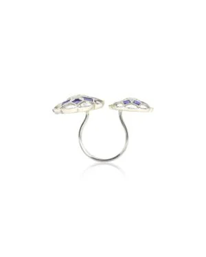 Silver Tarnishfree Askim Adjustable Ring Purple Gul 3