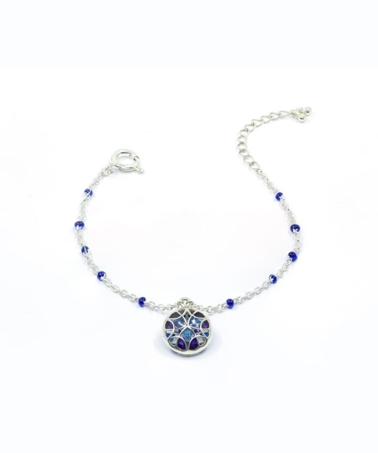 Aqua Blue Prism Charm Bracelet