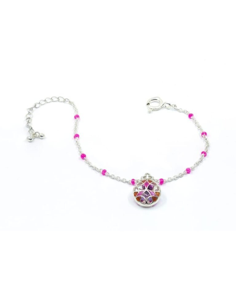 Rust Pink Prism Charm Bracelet