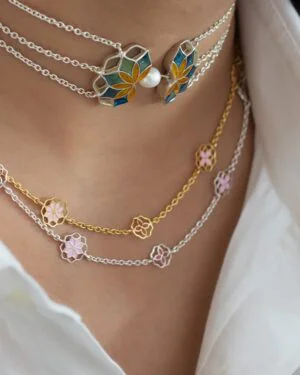 Silver Tarnishfree Choker Necklace Turquoise Blue Gul 3