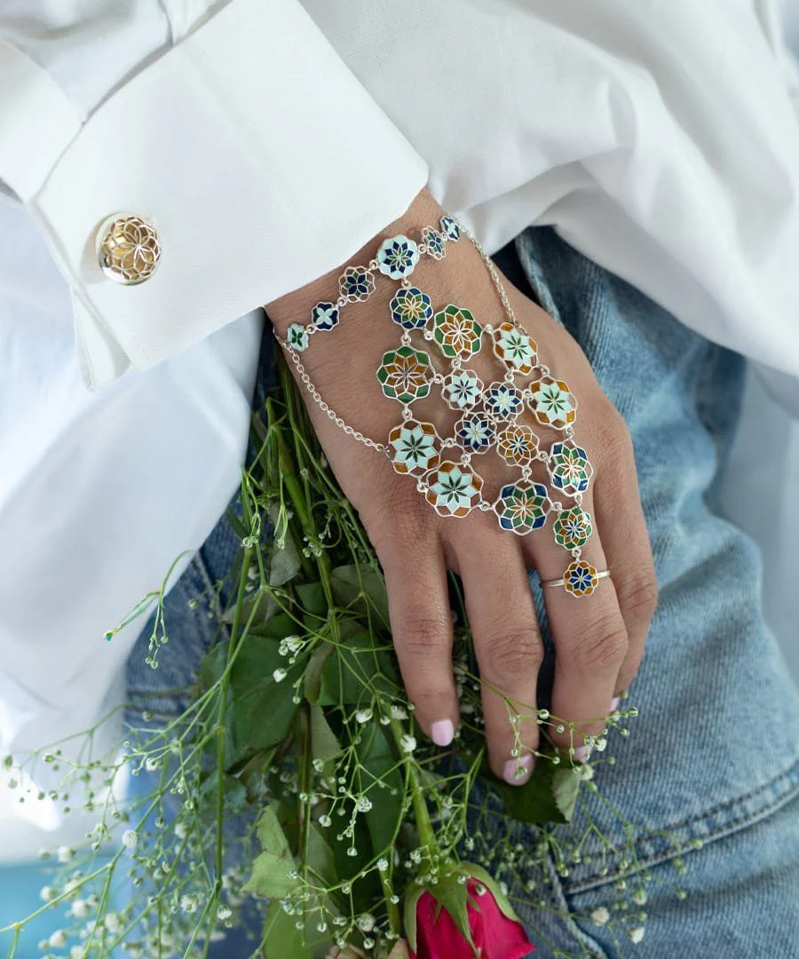 Gul Zuhuur Haathphool Frosty Blue