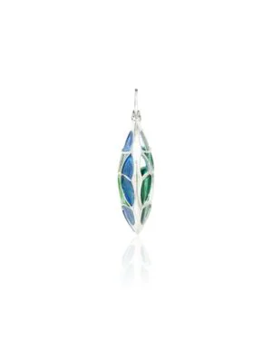 Silver Tarnishfree Varichrome Hoop Earrings Green Kaleidoscope 3