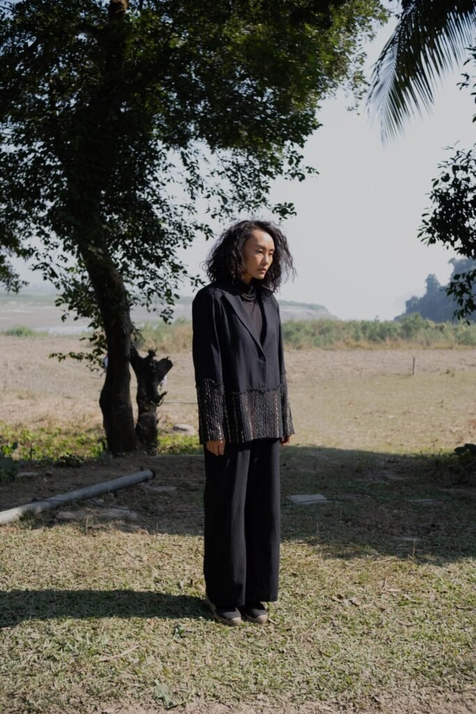 Handwoven Sailor Flared Pants - Bla