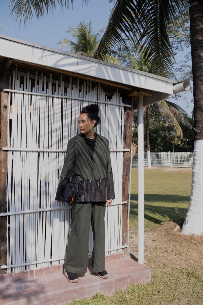 Handwoven Sailor Flared Pants - Gre