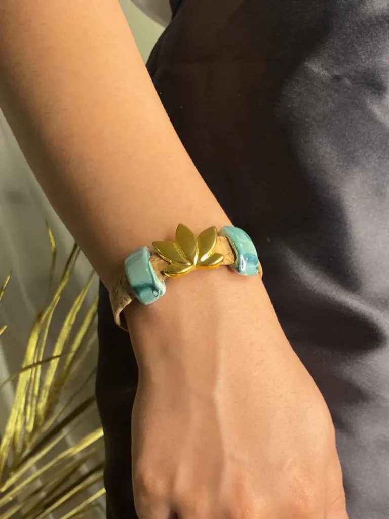 Sacred Lotus Teal Bracelet