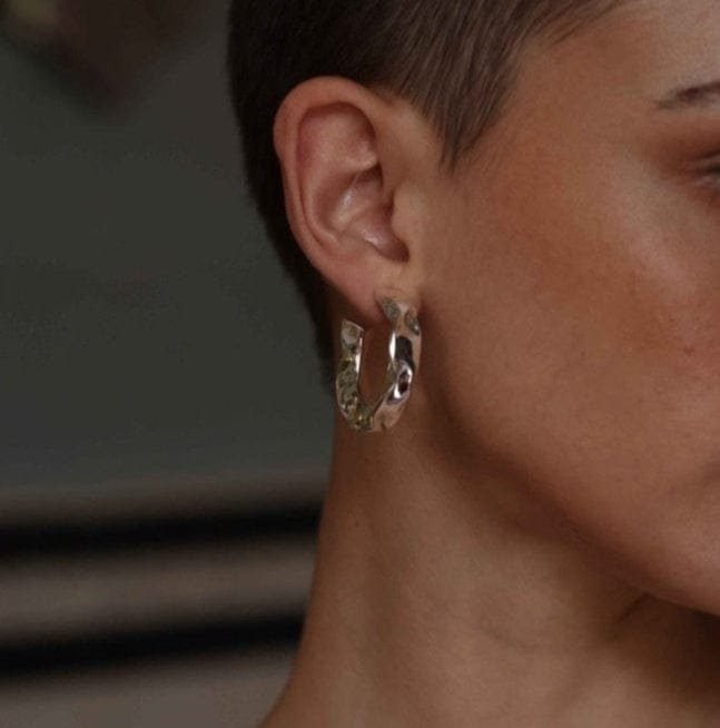 Metallic Hammered Hoops for Women -