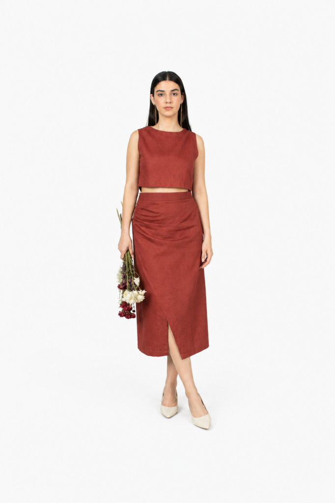 Draped Wrap-Around Skirt