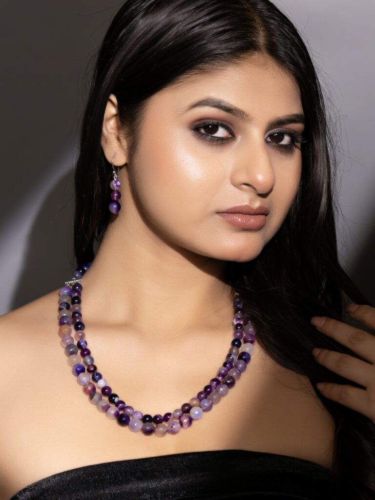 Purple Onyx Double Layered Necklace
