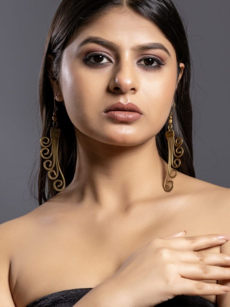 Golden Brass Dokra Spiral Dangler E