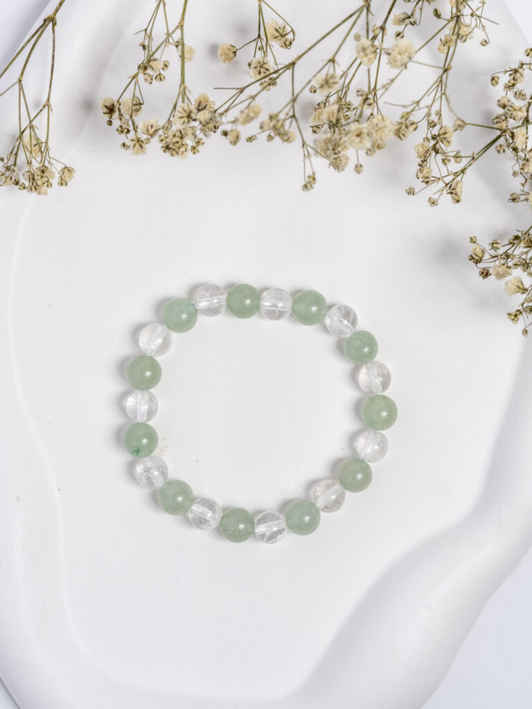 Green Aventurine & Clear Quartz Bra