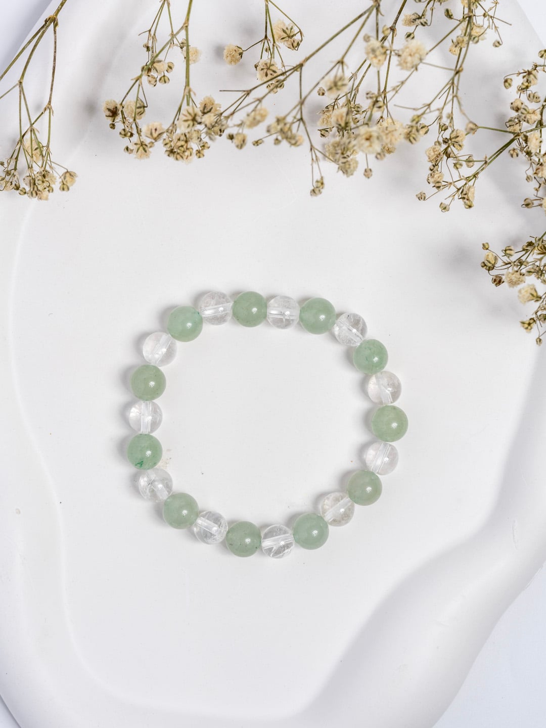 Green Aventurine & Clear Quartz Bra
