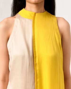 Ecruyellowhalterneckblouse 3