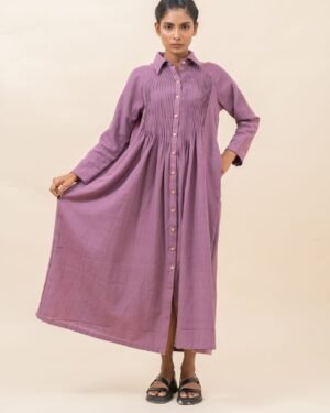 Free Flowing Pleated Long Dress Dusty Purple 2 1400X