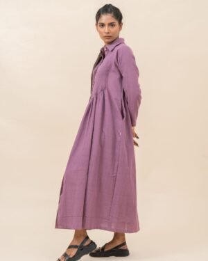 Free Flowing Pleated Long Dress Dusty Purple 3 1400X