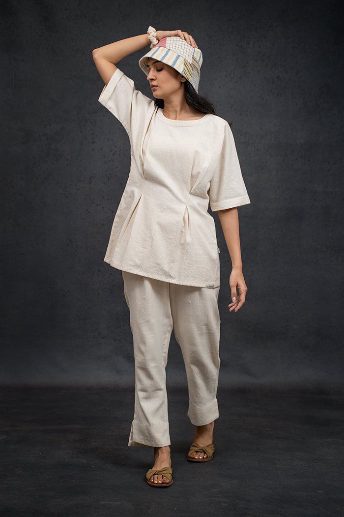 Handwoven Kala Cotton Round Neck Wi