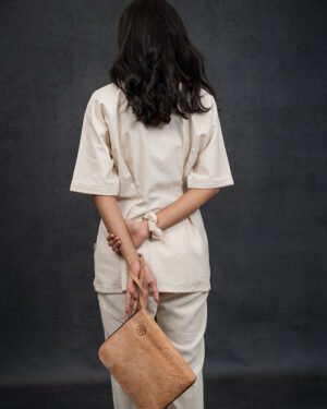 Handwoven Kala Cotton Round Neck With Waist Belt Boxy Top 4 1400X
