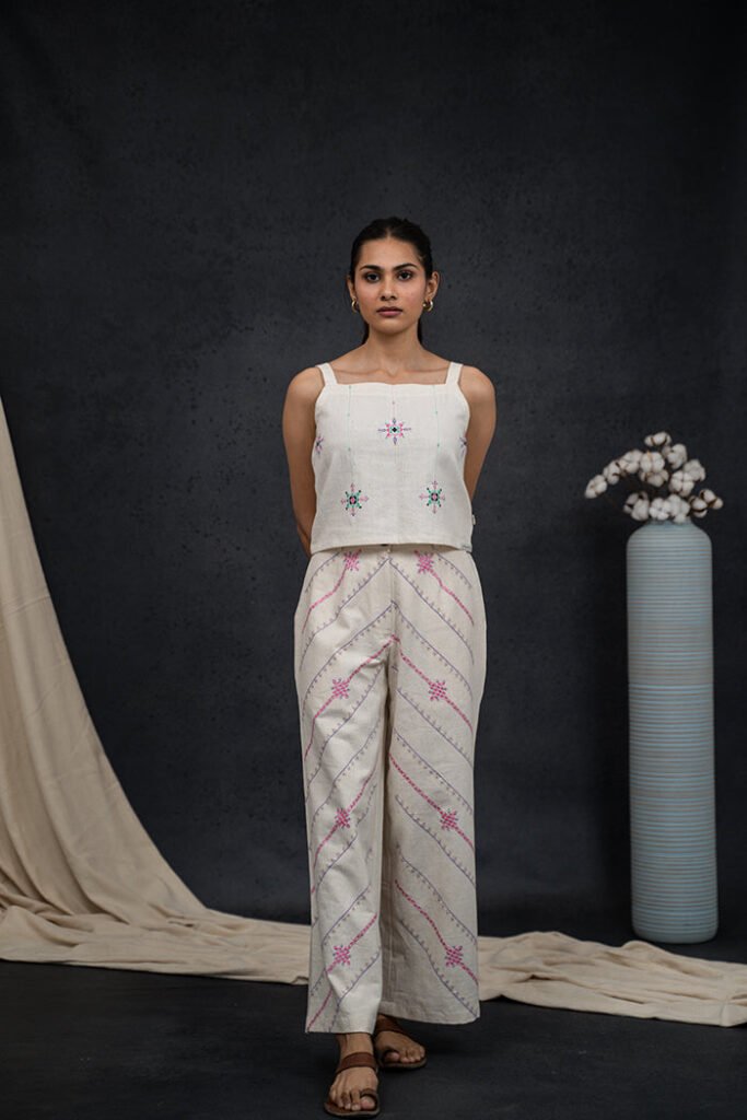 Handwoven Kala Cotton Square Neck S
