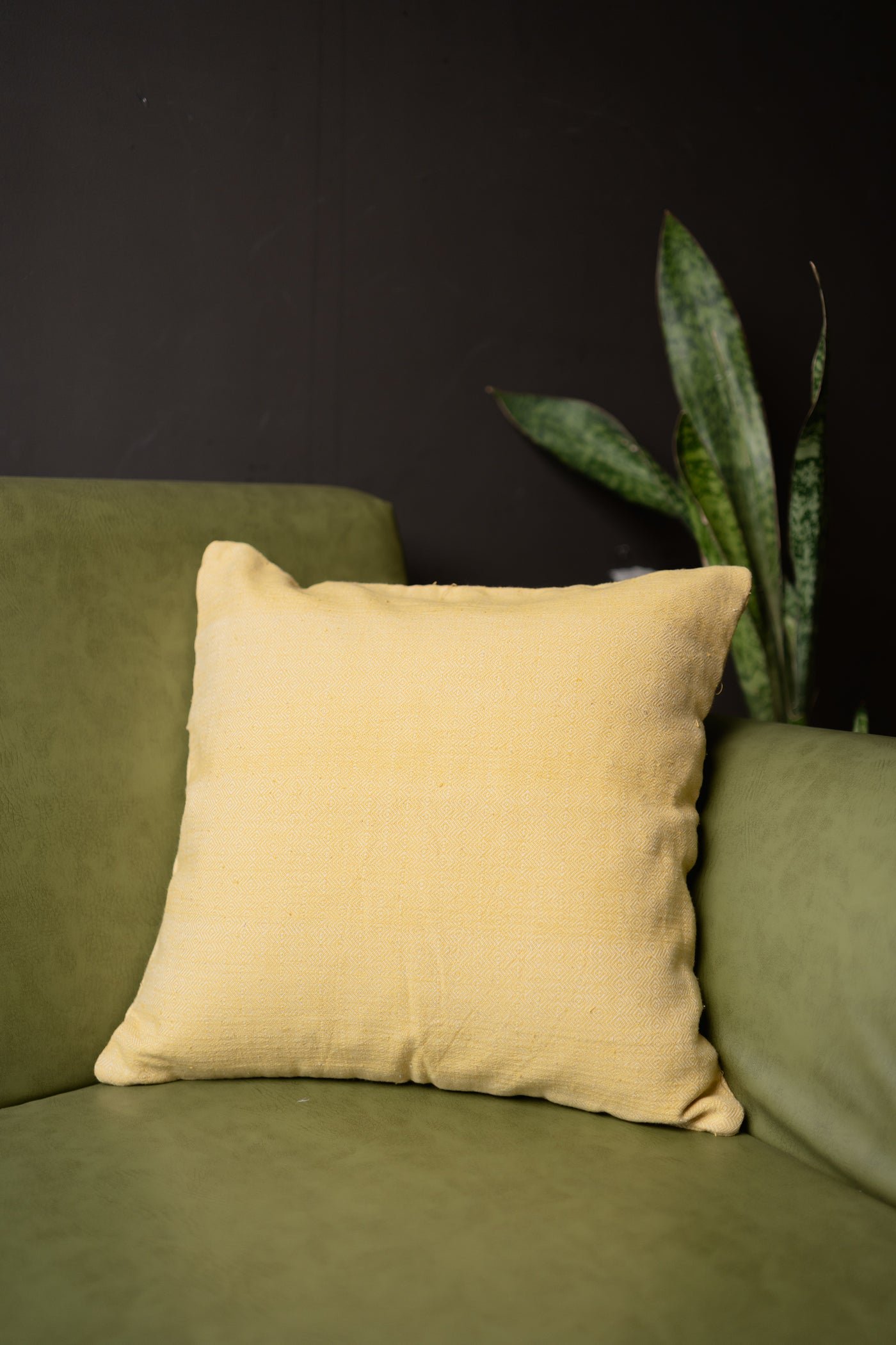 Diamond Handwoven Pale Sand Cushion