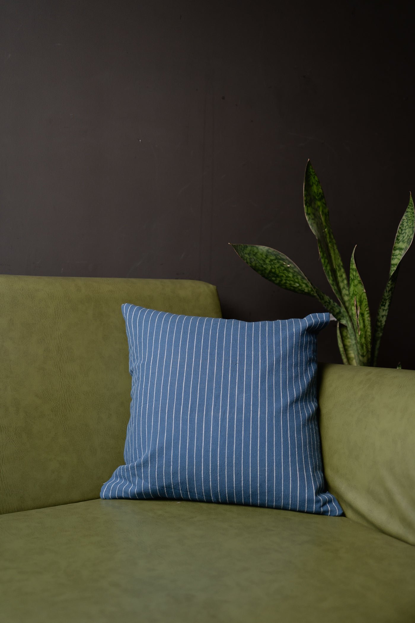 Lined Handwoven Indigo Cushion Cove