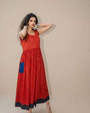 Mitti Madder Red printed Dress 1