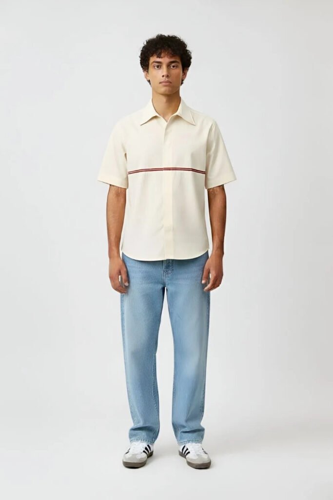 Ivory-Tuscan Red Stripe Shirt
