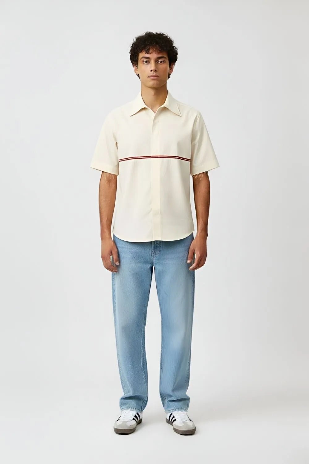 Ivory-Tuscan Red Stripe Shirt