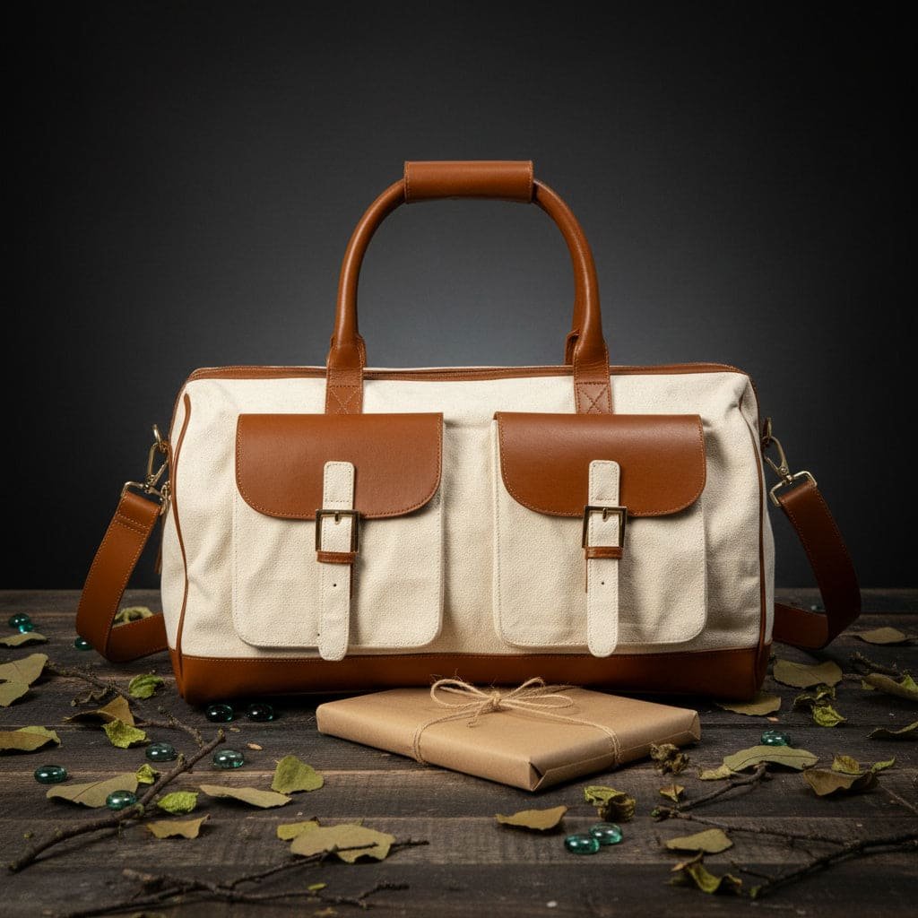 Ajax Vegan Leather Duffle Bag - Bei