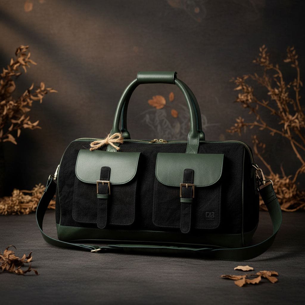 Ajax Vegan Leather Duffle Bag - Bla